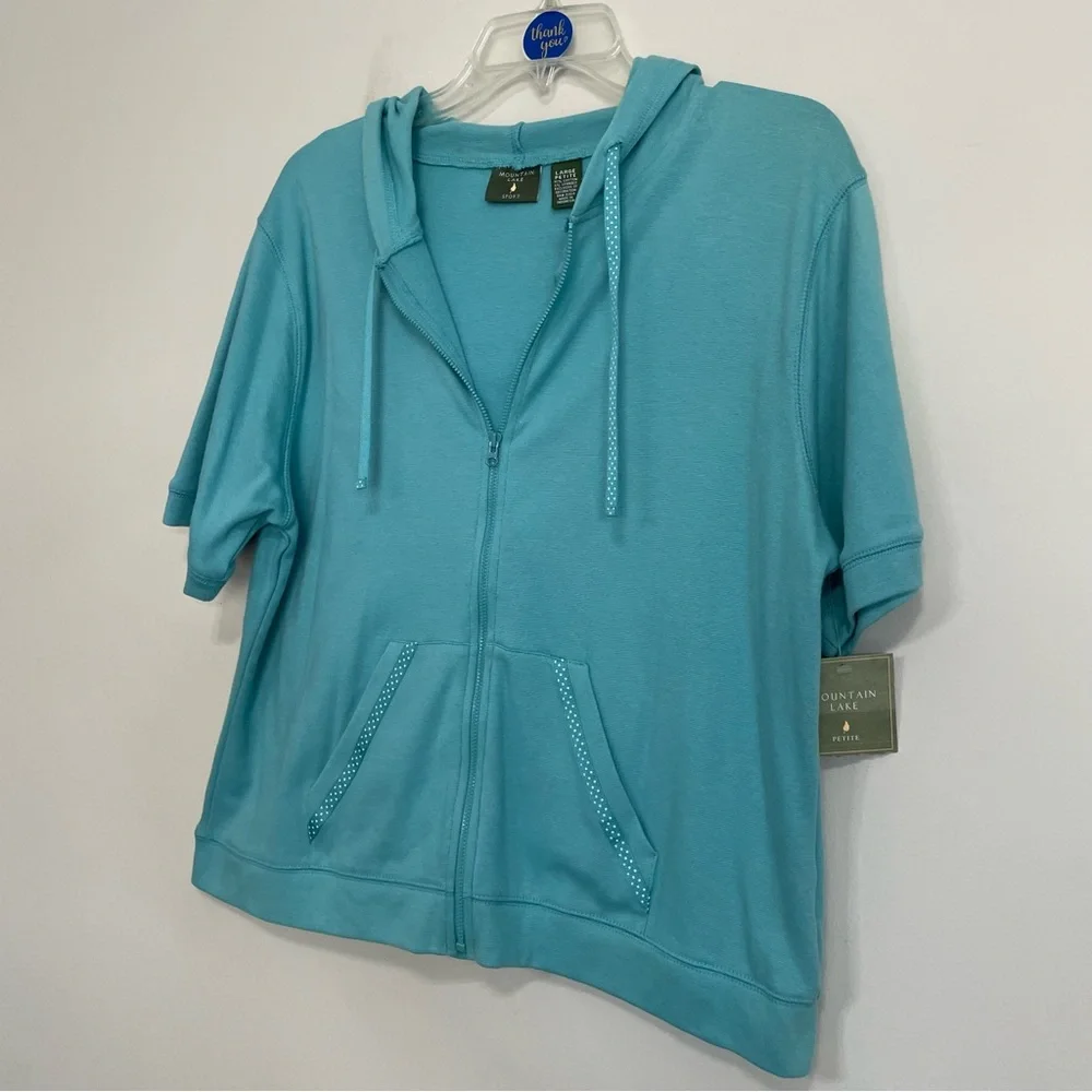 Mountain Lake Teal Women's Top and‎ Bottom Set ~ Size Large Petite~  Casual Set